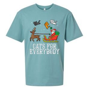 Cats For Everybody Christmas Cat Funny Xmas Wo Santa Sueded Cloud Jersey T-Shirt