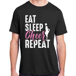 Cheerleader Funny Eat Sleep Cheer Repeat Gift Adult ChromaSoft Performance T-Shirt