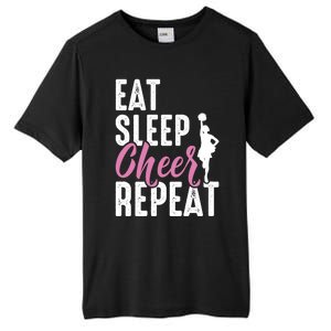 Cheerleader Funny Eat Sleep Cheer Repeat Gift Tall Fusion ChromaSoft Performance T-Shirt