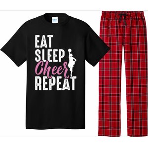 Cheerleader Funny Eat Sleep Cheer Repeat Gift Pajama Set