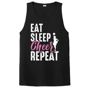 Cheerleader Funny Eat Sleep Cheer Repeat Gift PosiCharge Competitor Tank