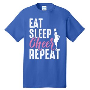 Cheerleader Funny Eat Sleep Cheer Repeat Gift Tall T-Shirt