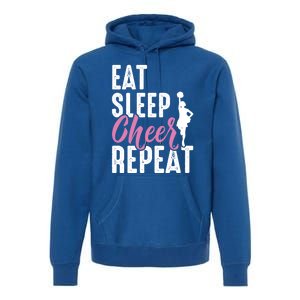 Cheerleader Funny Eat Sleep Cheer Repeat Gift Premium Hoodie