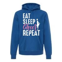 Cheerleader Funny Eat Sleep Cheer Repeat Gift Premium Hoodie