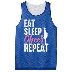 Cheerleader Funny Eat Sleep Cheer Repeat Gift Mesh Reversible Basketball Jersey Tank