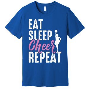 Cheerleader Funny Eat Sleep Cheer Repeat Gift Premium T-Shirt