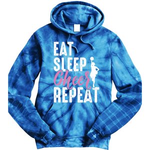 Cheerleader Funny Eat Sleep Cheer Repeat Gift Tie Dye Hoodie