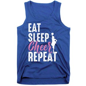 Cheerleader Funny Eat Sleep Cheer Repeat Gift Tank Top