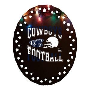 Cowboys Football Est 1960 Ceramic Oval Ornament