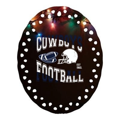 Cowboys Football Est 1960 Ceramic Oval Ornament