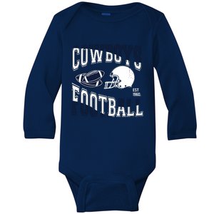 Cowboys Football Est 1960 Baby Long Sleeve Bodysuit