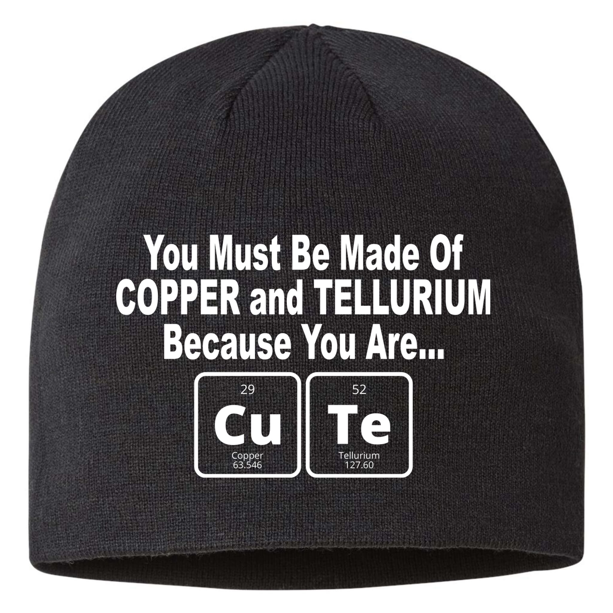 Cute Funny Element Copper Tellurium Sustainable Beanie