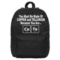 Cute Funny Element Copper Tellurium 16 in Basic Backpack