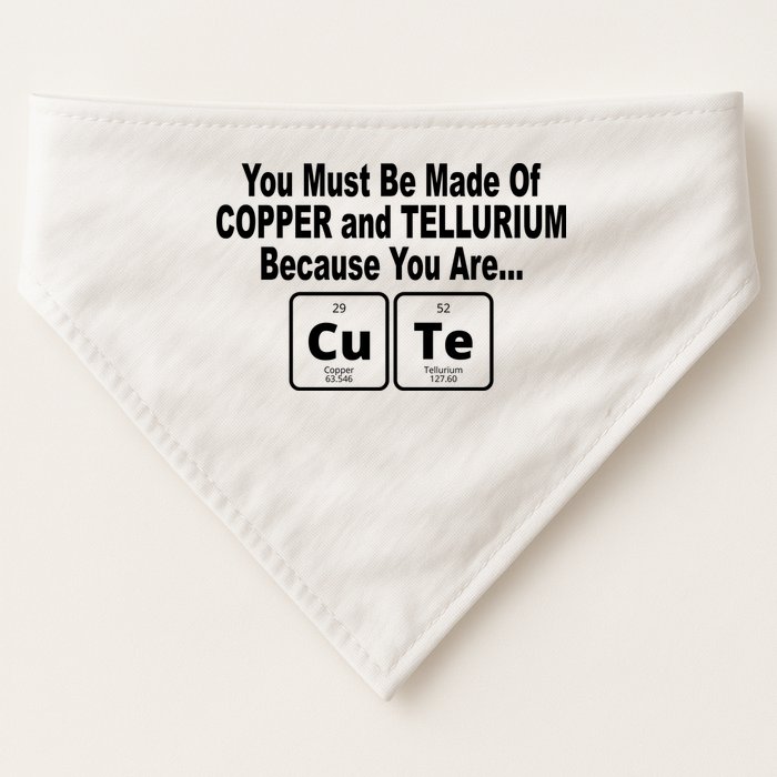 Cute Funny Element Copper Tellurium USA-Made Doggie Bandana