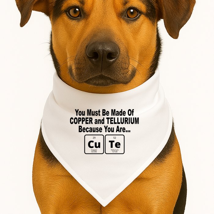 Cute Funny Element Copper Tellurium USA-Made Doggie Bandana