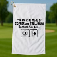 Cute Funny Element Copper Tellurium Golf Towel
