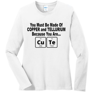 Cute Funny Element Copper Tellurium Ladies Long Sleeve Shirt