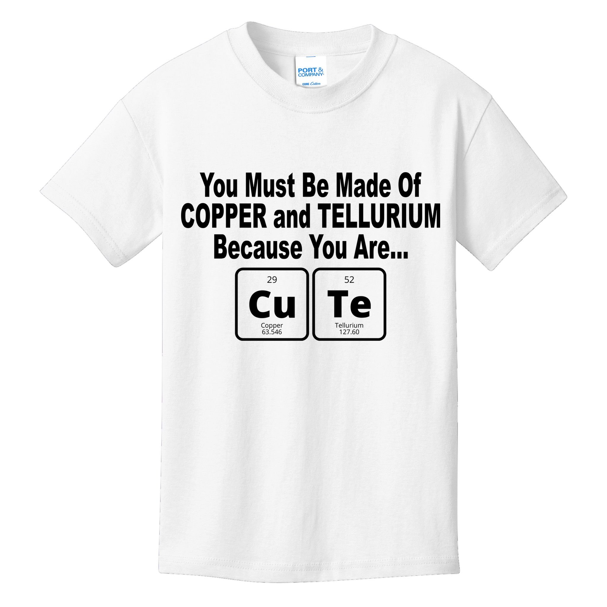 Cute Funny Element Copper Tellurium Kids T-Shirt