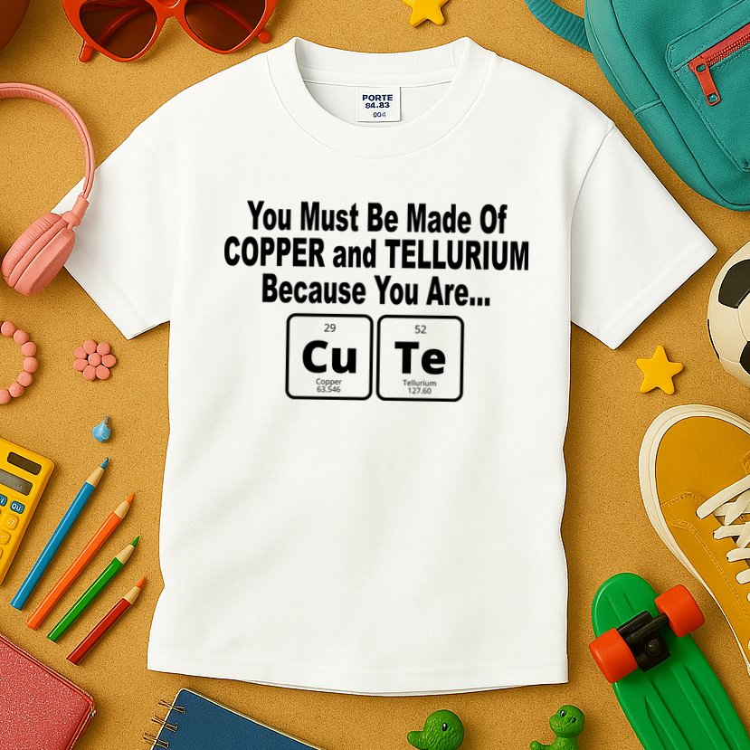 Cute Funny Element Copper Tellurium Kids T-Shirt