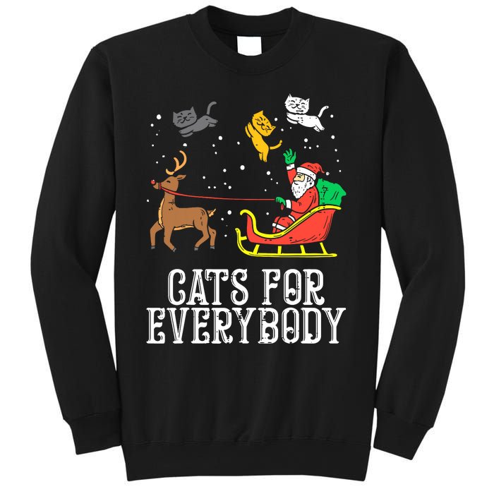 Cats For Everybody Christmas Cat Funny Xmas Women Santa Sweatshirt