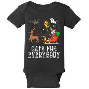 Cats For Everybody Christmas Cat Funny Xmas Women Santa Baby Bodysuit