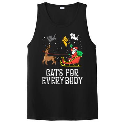 Cats For Everybody Christmas Cat Funny Xmas Women Santa PosiCharge Competitor Tank