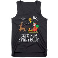 Cats For Everybody Christmas Cat Funny Xmas Women Santa Tank Top