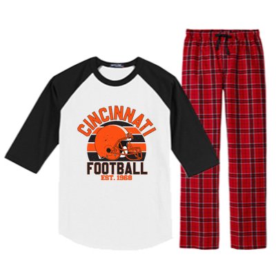 Cincinnati Football Est 1968 Team Supporter Raglan Sleeve Pajama Set