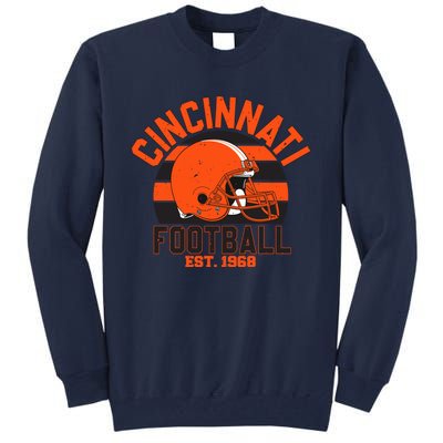 Cincinnati Football Est 1968 Team Supporter Tall Sweatshirt