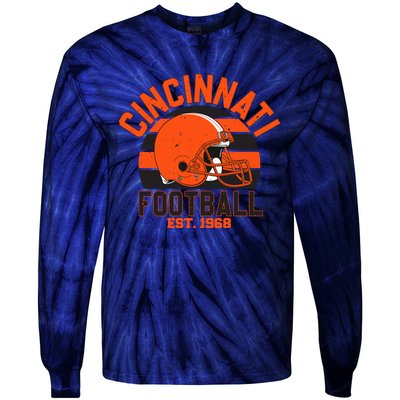 Cincinnati Football Est 1968 Team Supporter Tie-Dye Long Sleeve Shirt