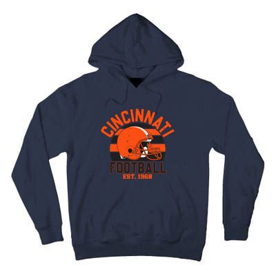 Cincinnati Football Est 1968 Team Supporter Tall Hoodie