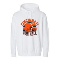 Cincinnati Football Est 1968 Team Supporter Garment-Dyed Fleece Hoodie