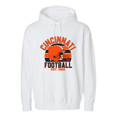 Cincinnati Football Est 1968 Team Supporter Garment-Dyed Fleece Hoodie