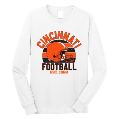 Cincinnati Football Est 1968 Team Supporter Long Sleeve Shirt