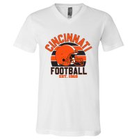 Cincinnati Football Est 1968 Team Supporter V-Neck T-Shirt