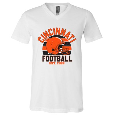 Cincinnati Football Est 1968 Team Supporter V-Neck T-Shirt