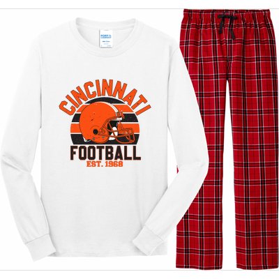 Cincinnati Football Est 1968 Team Supporter Long Sleeve Pajama Set