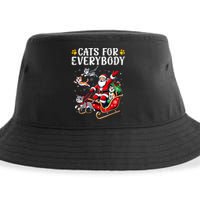 Cats For Everybody Christmas Cat Funny Xmas Women Santa Sustainable Bucket Hat