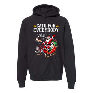 Cats For Everybody Christmas Cat Funny Xmas Women Santa Premium Hoodie