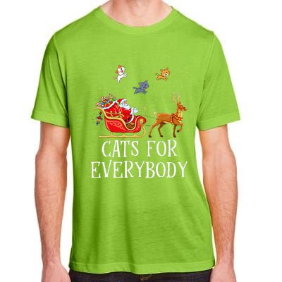 Cats For Everybody Christmas Cat Lover Santa Xmas Pajama  Adult ChromaSoft Performance T-Shirt