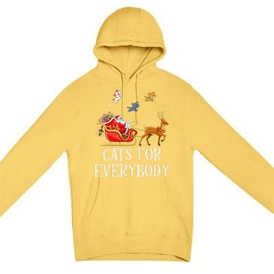 Cats For Everybody Christmas Cat Lover Santa Xmas Pajama  Premium Pullover Hoodie