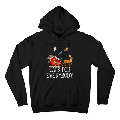 Cats For Everybody Christmas Cat Lover Santa Xmas Pajama  Hoodie