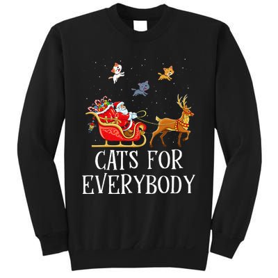 Cats For Everybody Christmas Cat Lover Santa Xmas Pajama  Sweatshirt