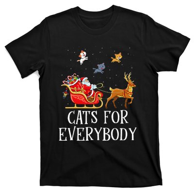 Cats For Everybody Christmas Cat Lover Santa Xmas Pajama  T-Shirt