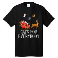 Cats For Everybody Christmas Cat Lover Santa Xmas Pajama  Tall T-Shirt