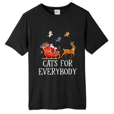 Cats For Everybody Christmas Cat Lover Santa Xmas Pajama  Tall Fusion ChromaSoft Performance T-Shirt