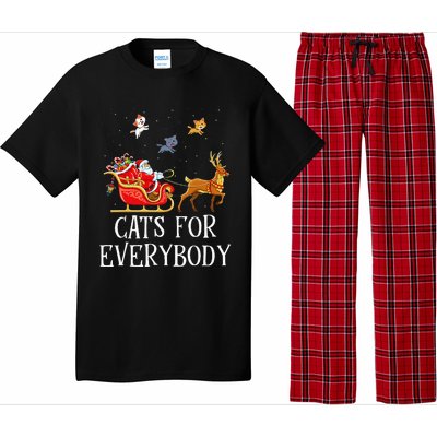 Cats For Everybody Christmas Cat Lover Santa Xmas Pajama  Pajama Set