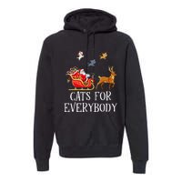 Cats For Everybody Christmas Cat Lover Santa Xmas Pajama  Premium Hoodie