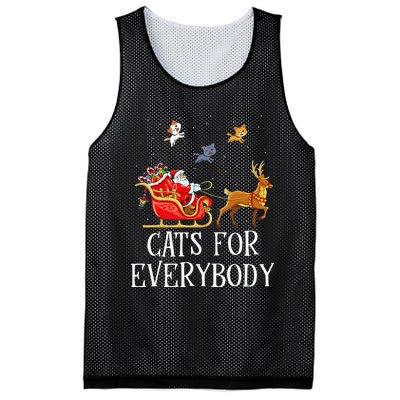 Cats For Everybody Christmas Cat Lover Santa Xmas Pajama  Mesh Reversible Basketball Jersey Tank