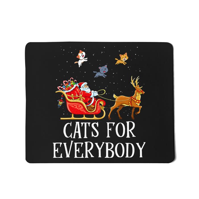 Cats For Everybody Christmas Cat Lover Santa Xmas Pajama  Mousepad